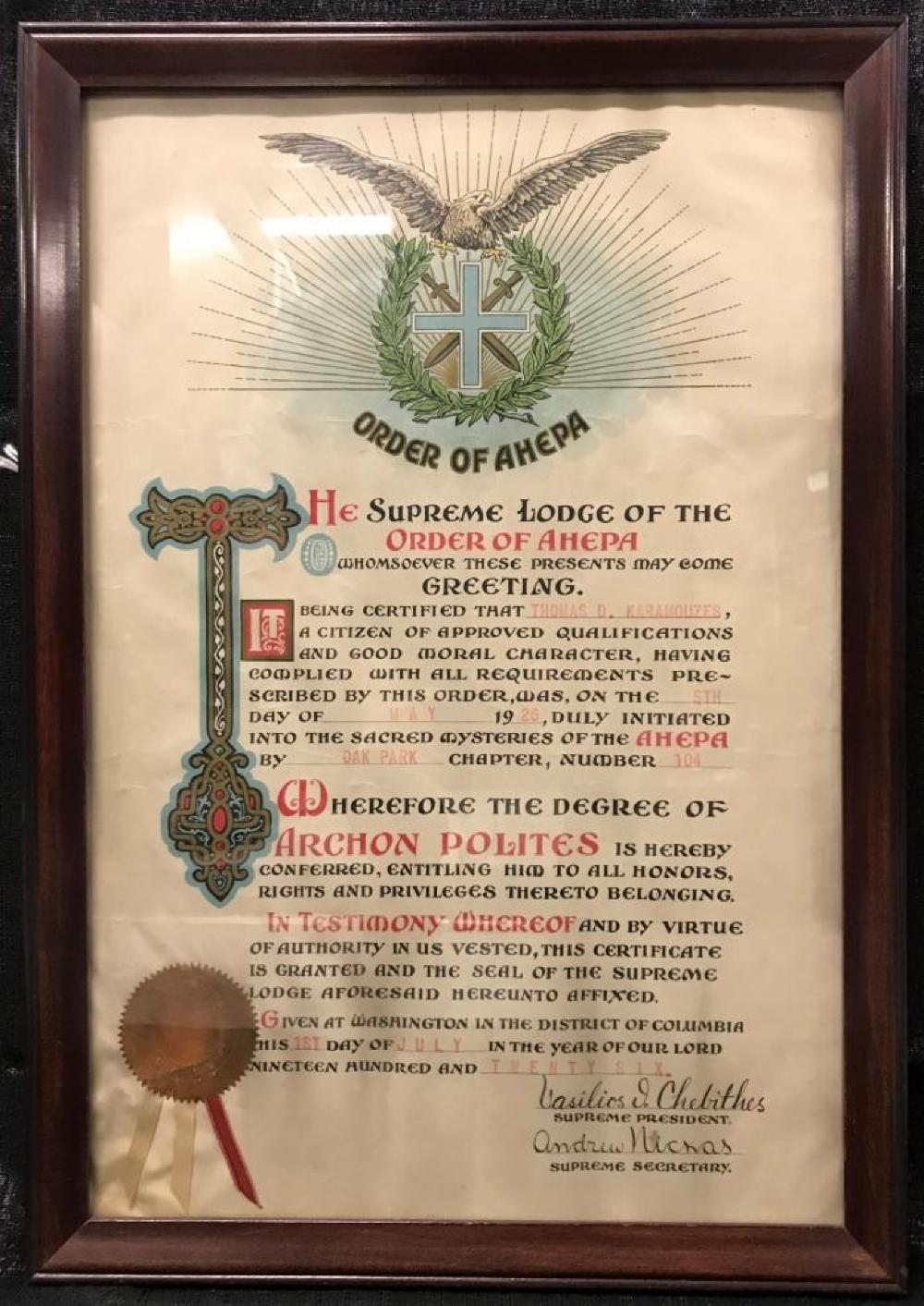 Certificate, Membership